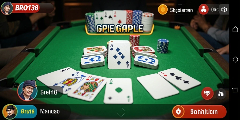 Tampilan gameplay Gaple yang seru di BRO138.