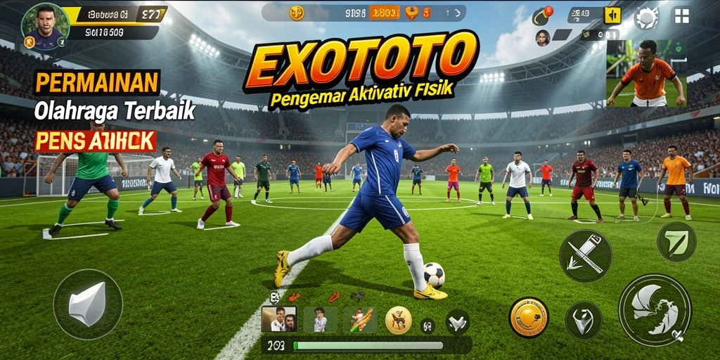 Screenshot gameplay <strong>EXOTOTO</strong> menampilkan aksi seru dari pertandingan olahraga.
