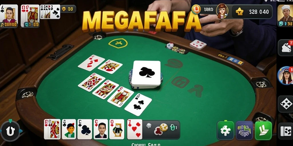 Tampilan gameplay seru dari MEGAFAFA yang menampilkan pertandingan Gaple.