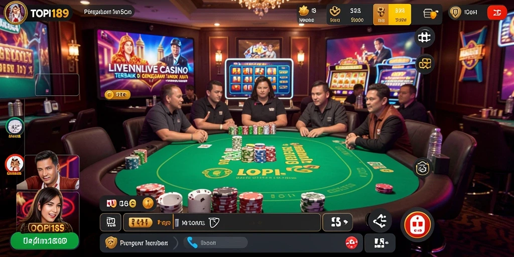 Tampilan menarik dari permainan Live Casino di TOPI189.