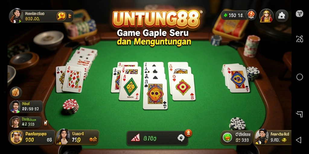 Screenshot gameplay seru dari UNTUNG88 yang menunjukkan pertarungan strategi gaple.