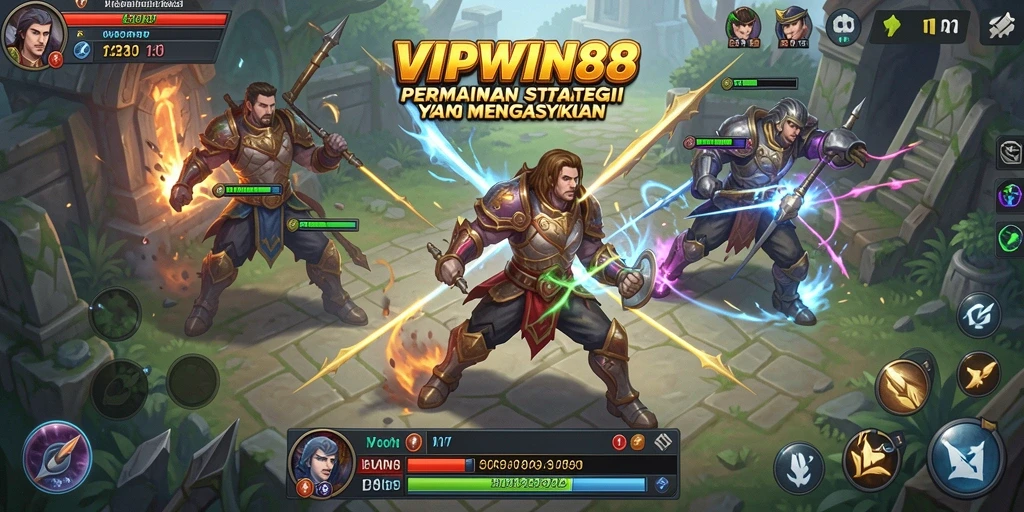 Tangkapan layar gameplay strategis VIPWIN88 yang intens.